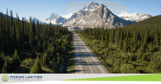 open road leading up to the base of a mountain